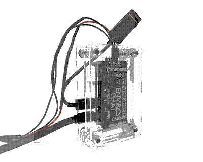 Transmaterial Body project image featuring a raspberry pi zero in a custom case connected to wires.