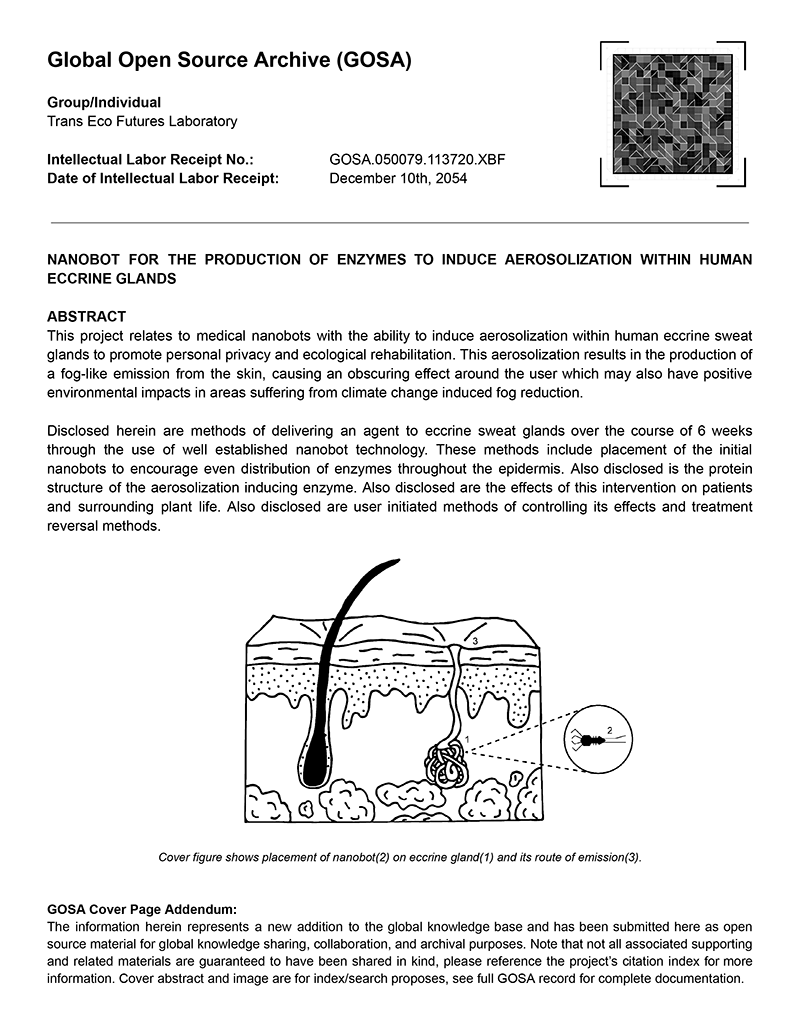 Fake futute archival document with illustration.